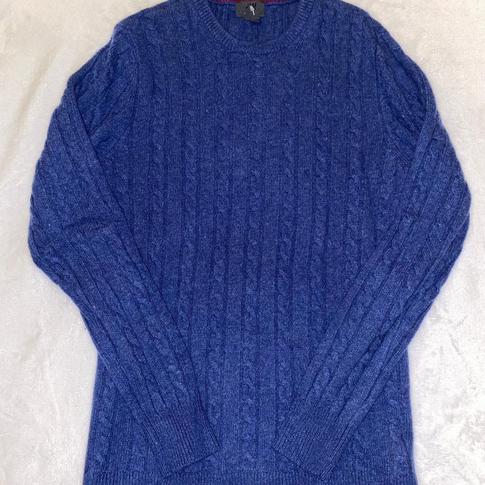H&M Blue Crewneck Sweater Classic Knit